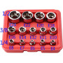 Набор торцевых головок E-Torx (E4–E24), 1/4", 3/8", 1/2", 14 ед. REWOLT T1349