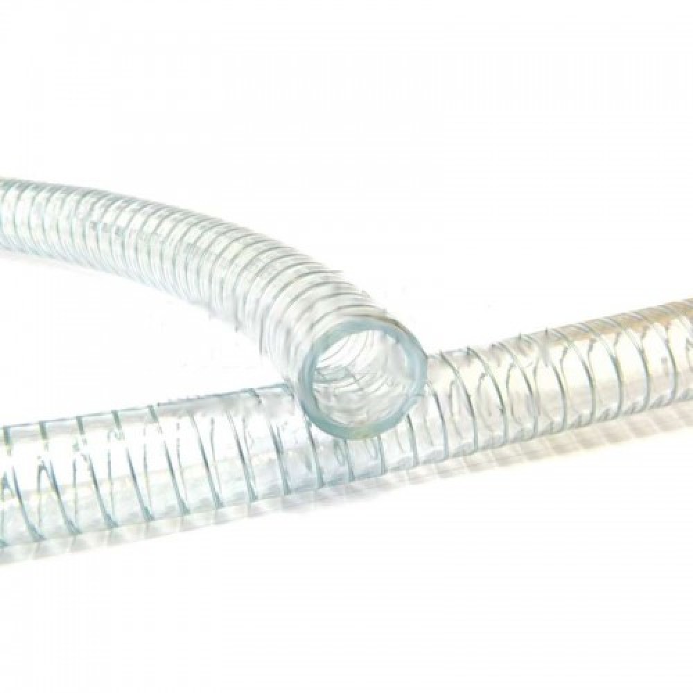 Шланг PVC прозрачный с металлической спиралью 25 мм