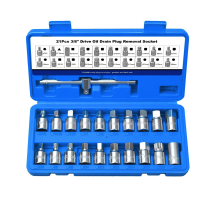 Набор головок для откручивания пробок поддона масляного 21 предмет REWOLT (T1586)