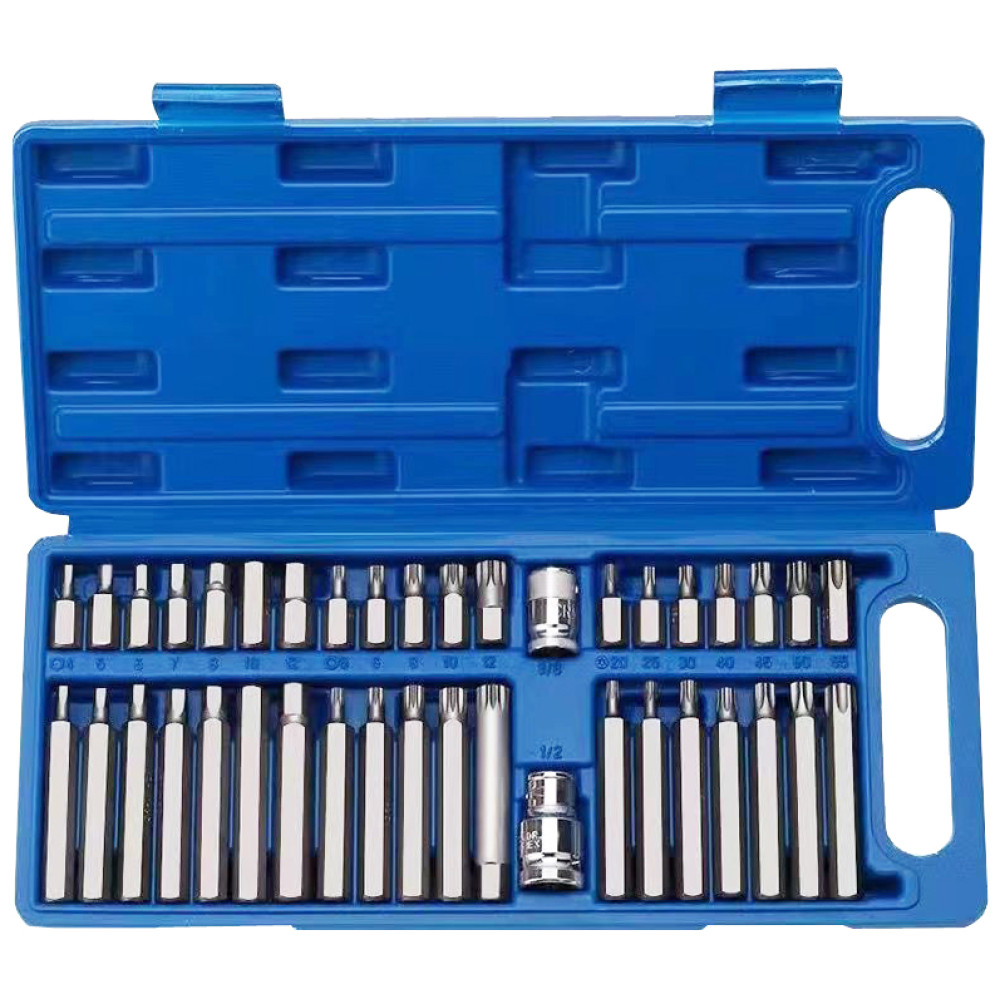 Набор бит с адаптерами 1/2&3/8 TORX, HEX, SPLINE 40ед. REWOLT T1347